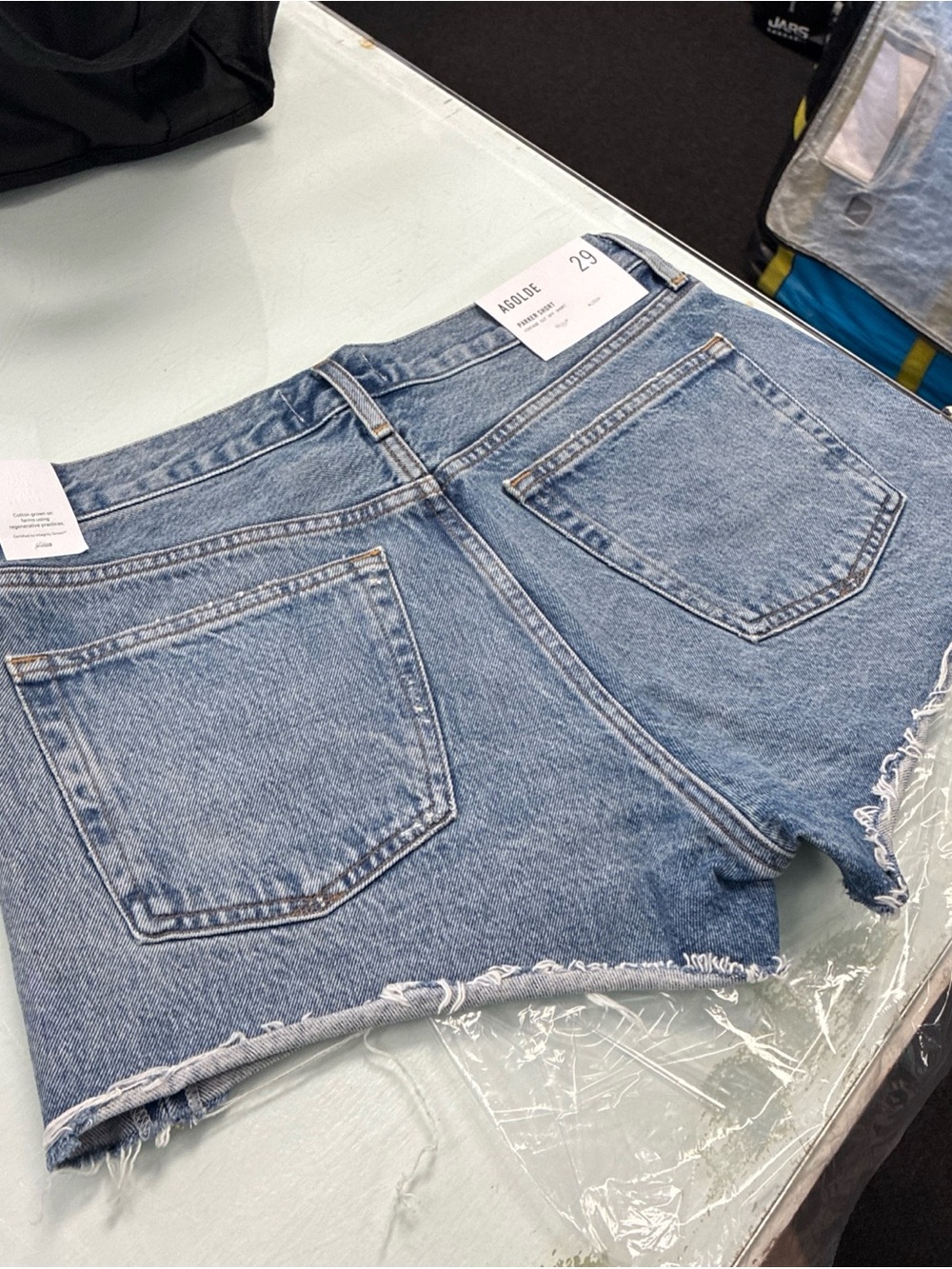 Agolde Parker Vintage Cut Off Short - Light Wash Blue Denim - Size 29 NWT New - Picture 10 of 16